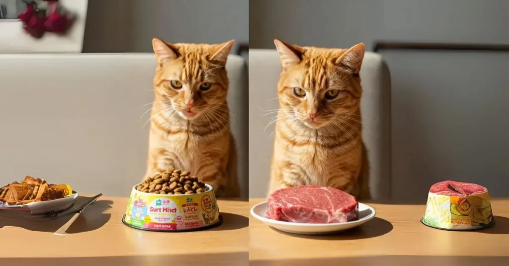 Cat food vs meat